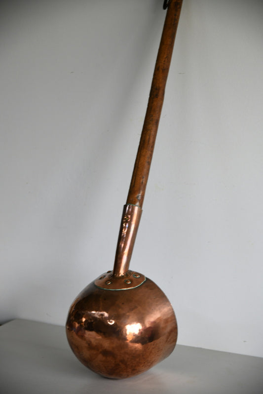 Large Antique Hammered Copper Ladle