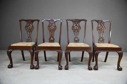 4 Chippendale Style Dining Chairs