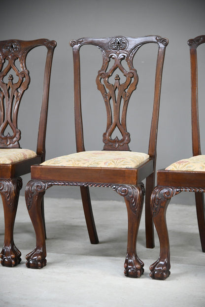 4 Chippendale Style Dining Chairs