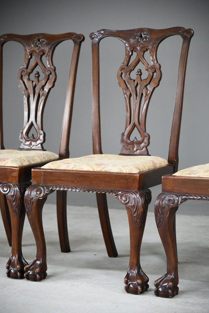 4 Chippendale Style Dining Chairs