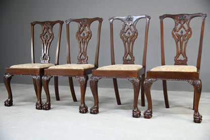 4 Chippendale Style Dining Chairs