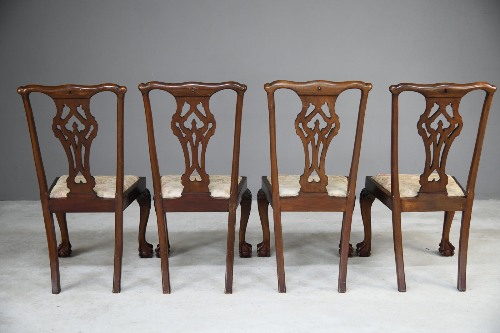 4 Chippendale Style Dining Chairs