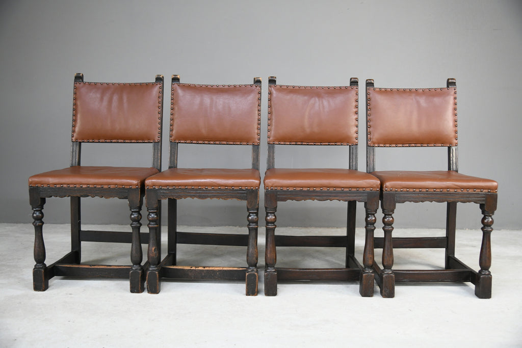 4 Cromwellian Style Oak Dining Chairs