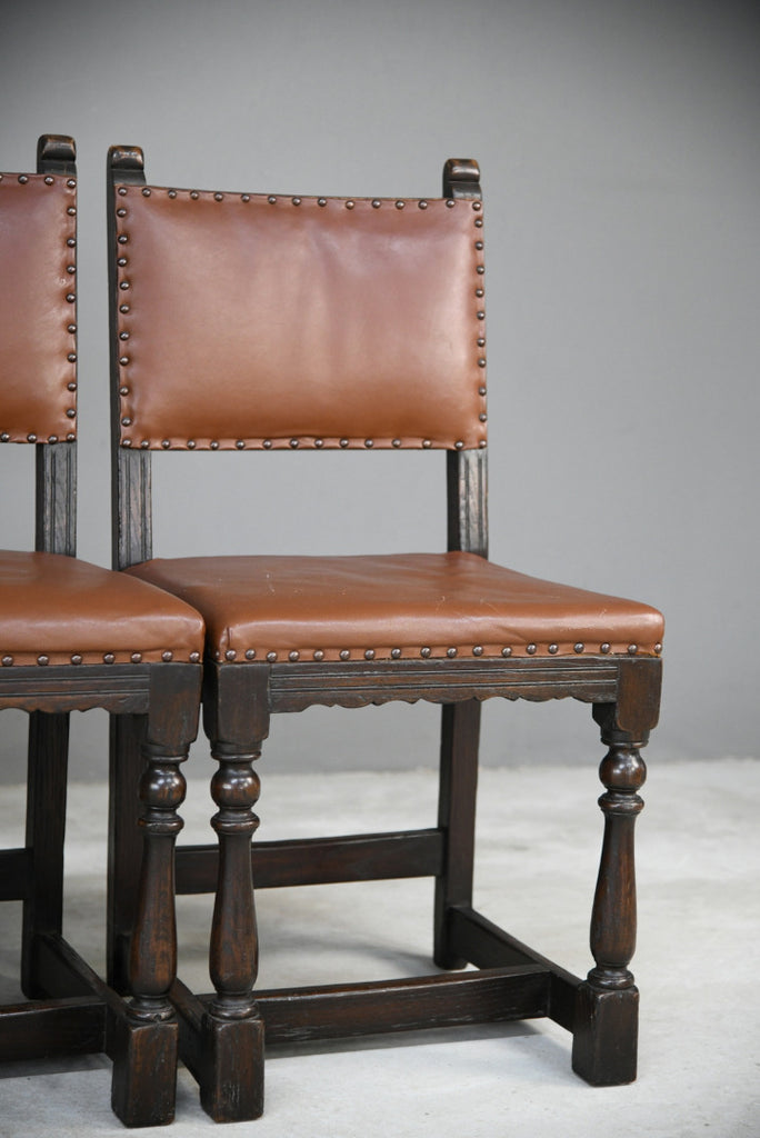 4 Cromwellian Style Oak Dining Chairs