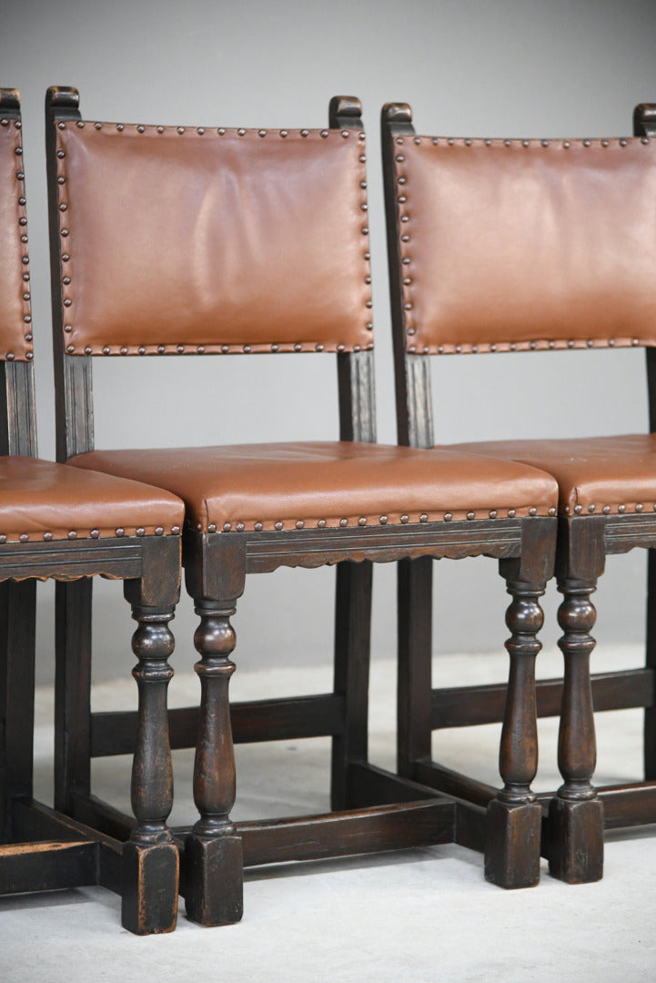 4 Cromwellian Style Oak Dining Chairs