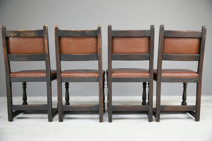 4 Cromwellian Style Oak Dining Chairs