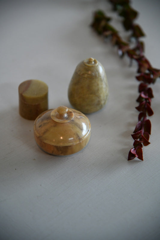 3 Polished Stone Pots