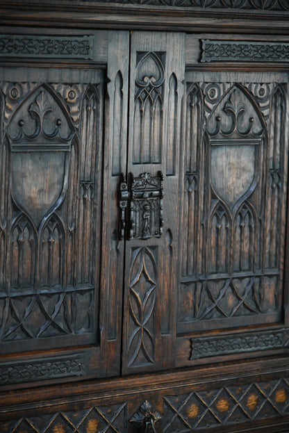 Gothic Revival Oak Cupboard