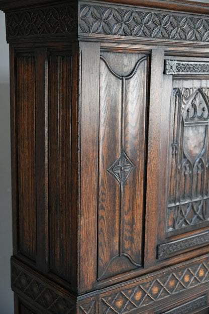 Gothic Revival Oak Cupboard