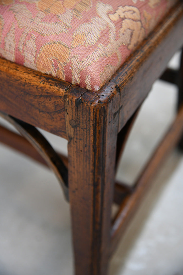 4 Antique Oak Provincial Chippendale Style Dining Chairs