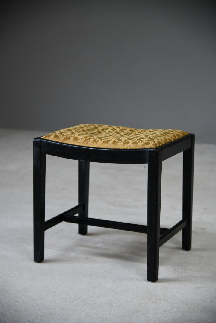 Vintage Black Oak Painted Small Bedroom Dressing Table Stool