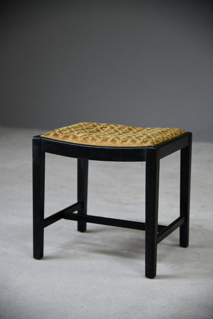 Vintage Black Oak Painted Small Bedroom Dressing Table Stool