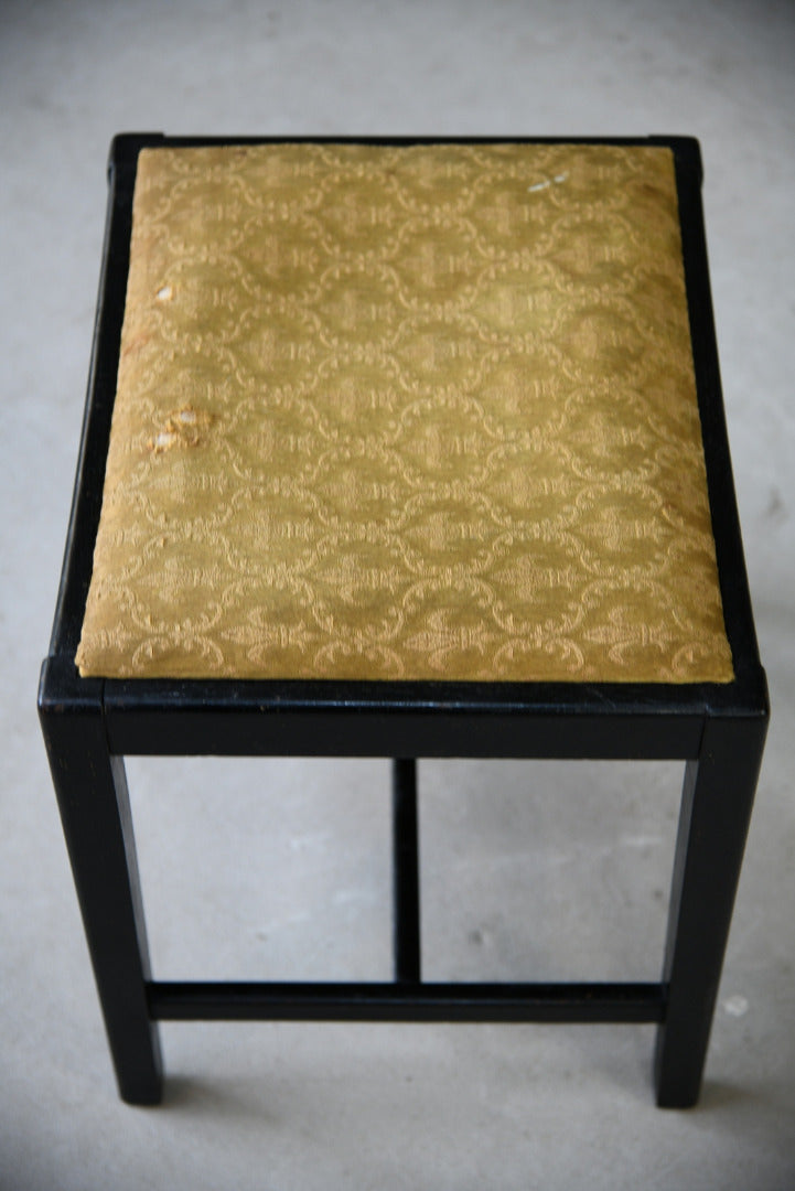 Vintage Black Oak Painted Small Bedroom Dressing Table Stool