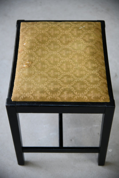 Vintage Black Oak Painted Small Bedroom Dressing Table Stool