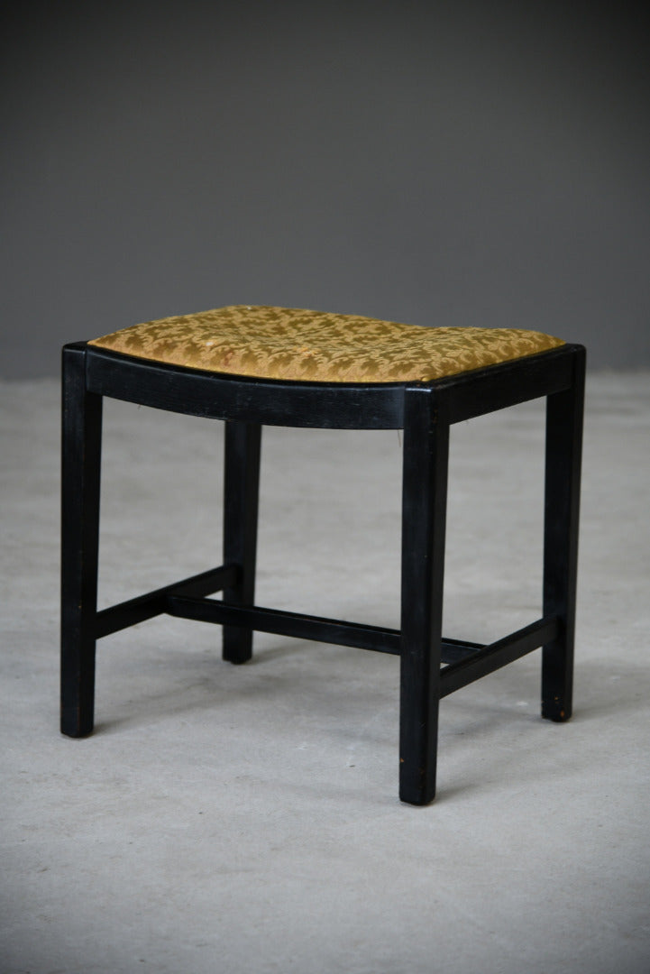 Vintage Black Oak Painted Small Bedroom Dressing Table Stool