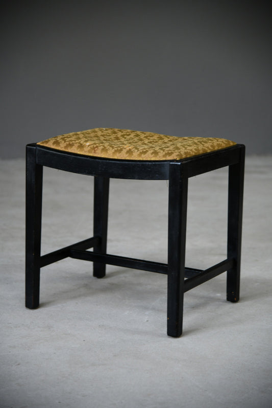 Vintage Black Oak Painted Small Bedroom Dressing Table Stool