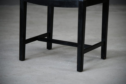 Vintage Black Oak Painted Small Bedroom Dressing Table Stool