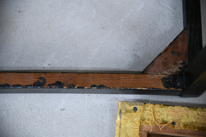 Vintage Black Oak Painted Small Bedroom Dressing Table Stool