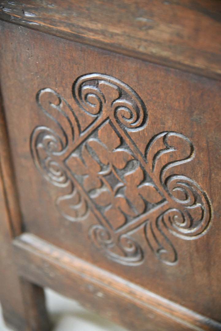 Antique Carved Oak Coffer