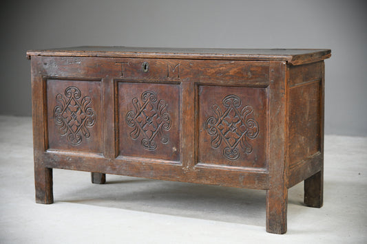 Antique Carved Oak Coffer