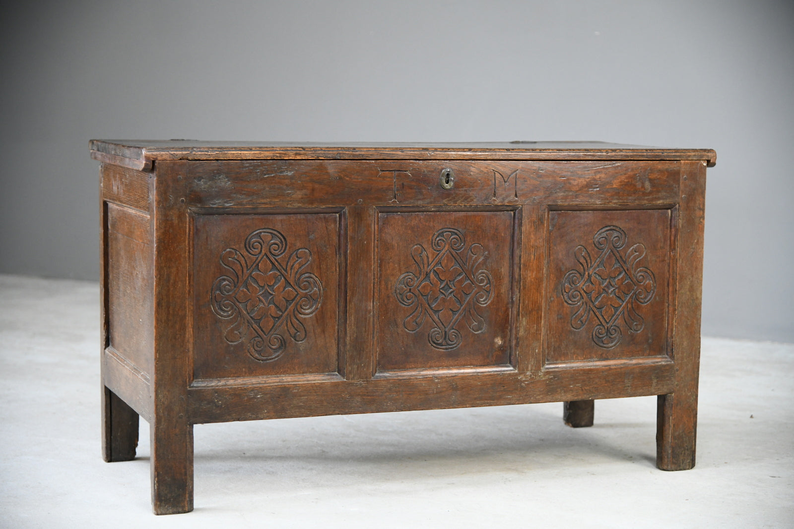 Antique Carved Oak Coffer