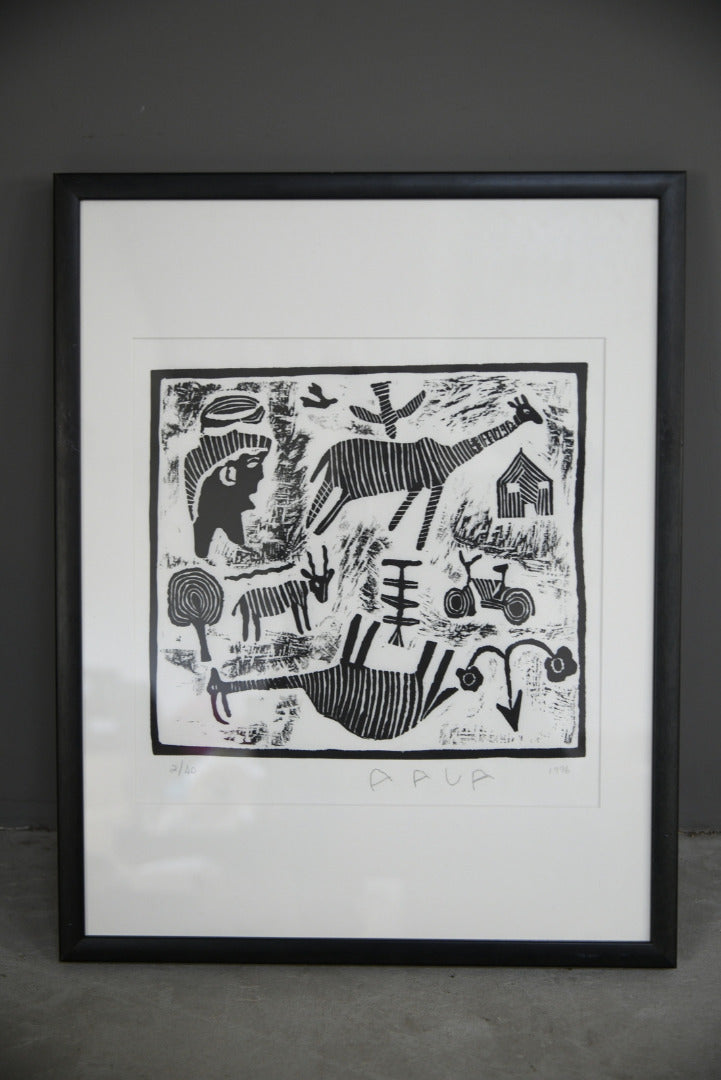 African Lino Cut Print