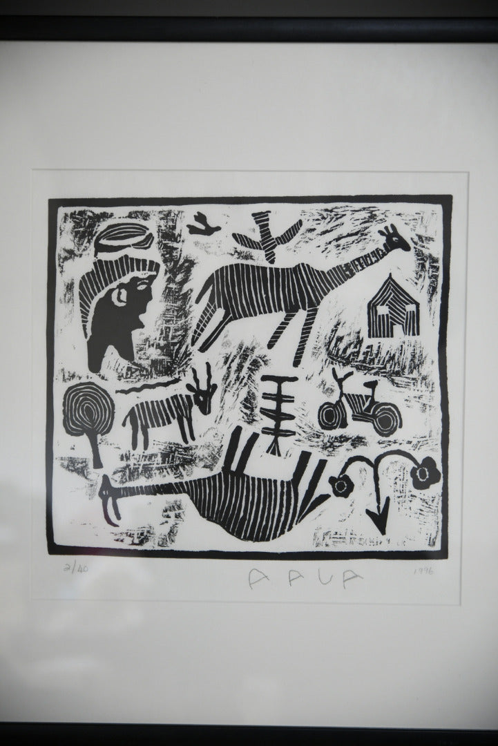 African Lino Cut Print