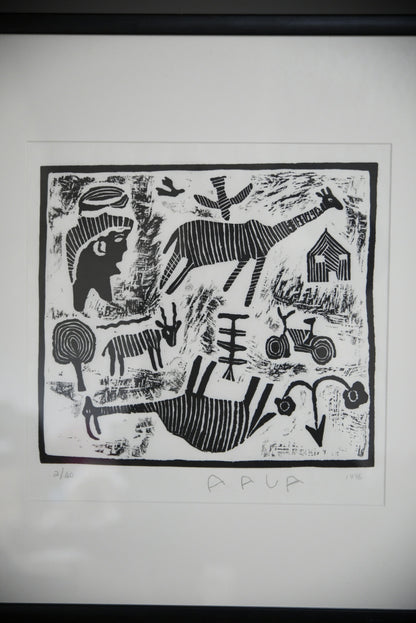 African Lino Cut Print