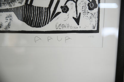 African Lino Cut Print
