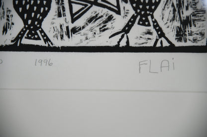 African Lino Cut Print - Flai