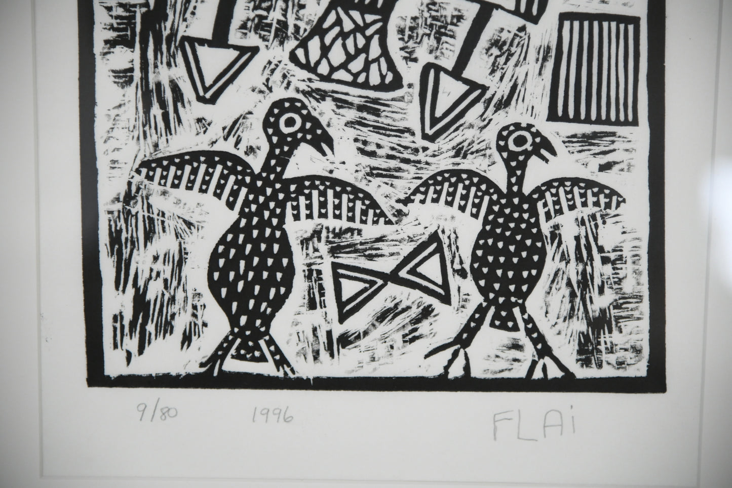 African Lino Cut Print - Flai