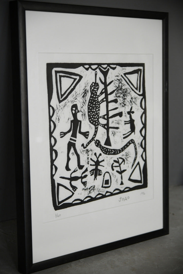 African Lino Cut Print - Joao