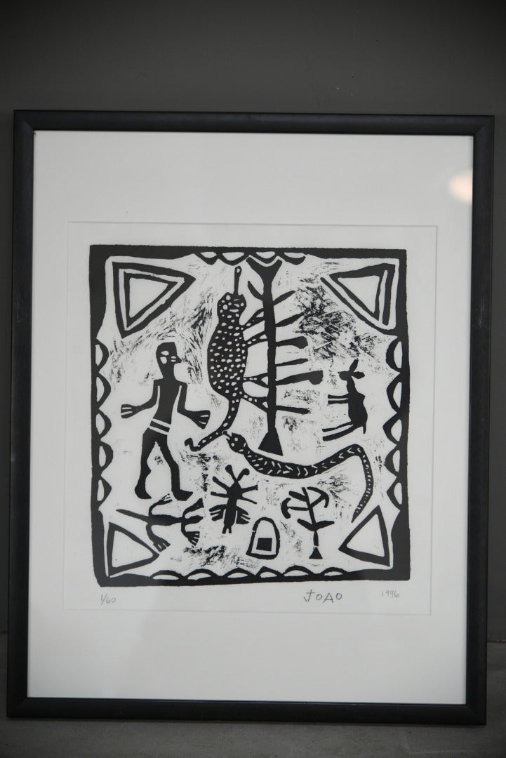 African Lino Cut Print - Joao