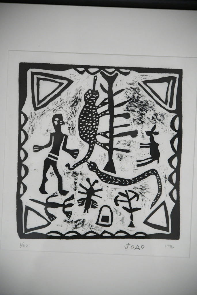 African Lino Cut Print - Joao