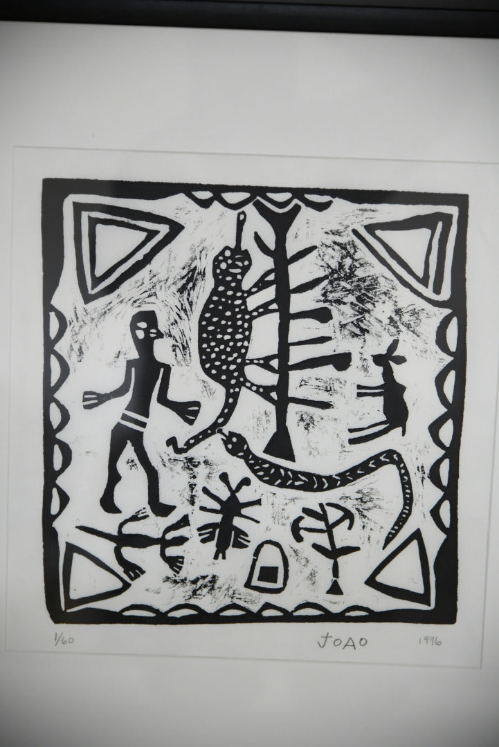 African Lino Cut Print - Joao