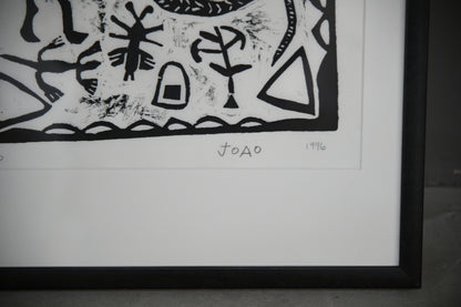 African Lino Cut Print - Joao