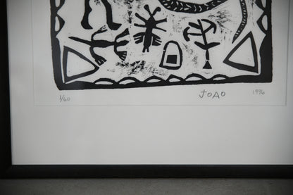 African Lino Cut Print - Joao