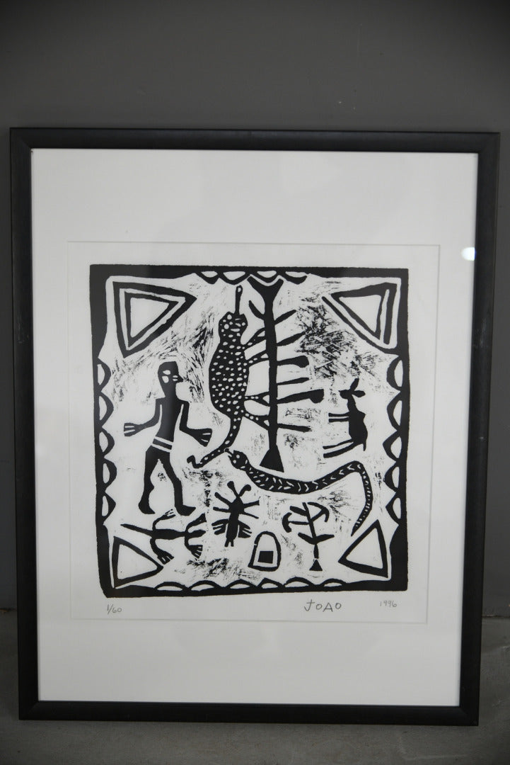 African Lino Cut Print - Joao