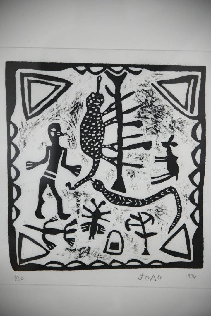 African Lino Cut Print - Joao