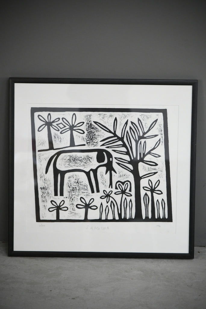 African Linocut Print - Samcuia