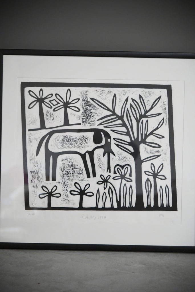 African Linocut Print - Samcuia