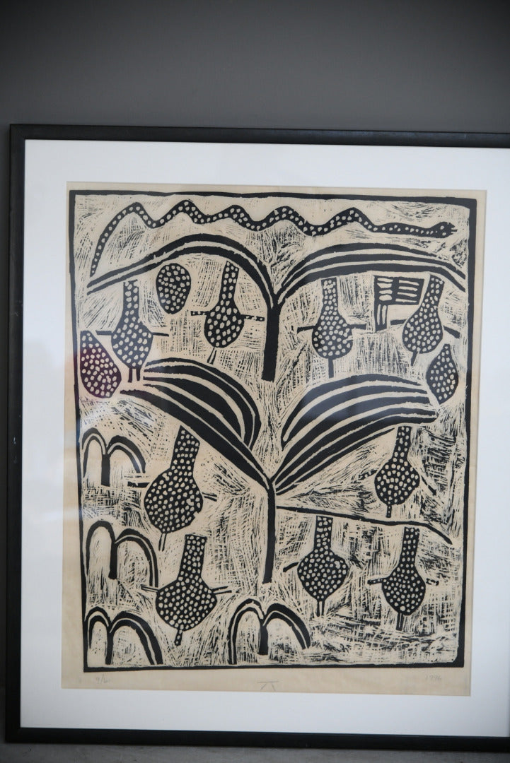 African Lino Cut Print 