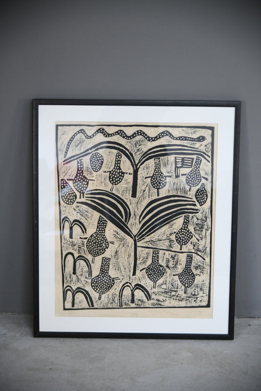 African Lino Cut Print 