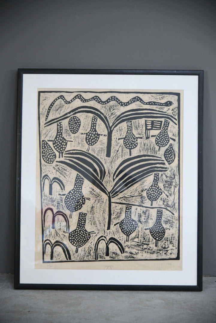 African Lino Cut Print 