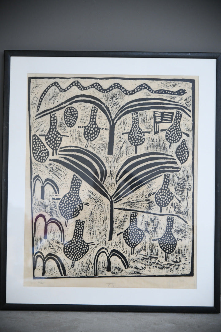 African Lino Cut Print 