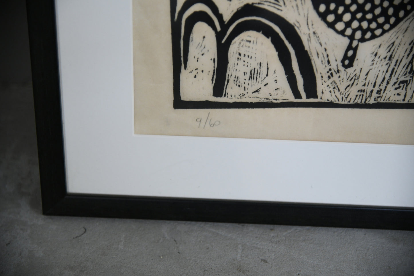 African Lino Cut Print 