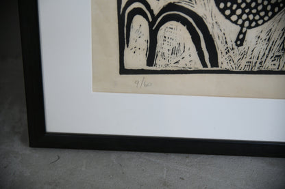 African Lino Cut Print 