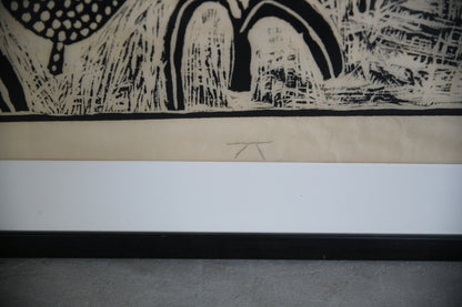 African Lino Cut Print 