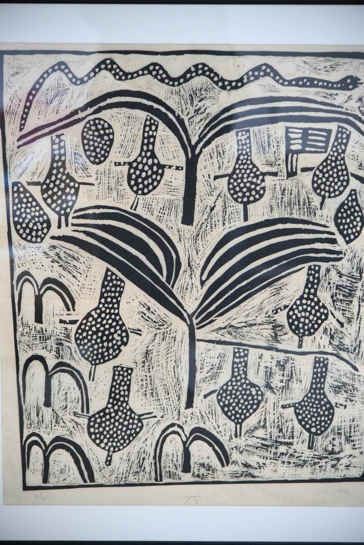 African Lino Cut Print 