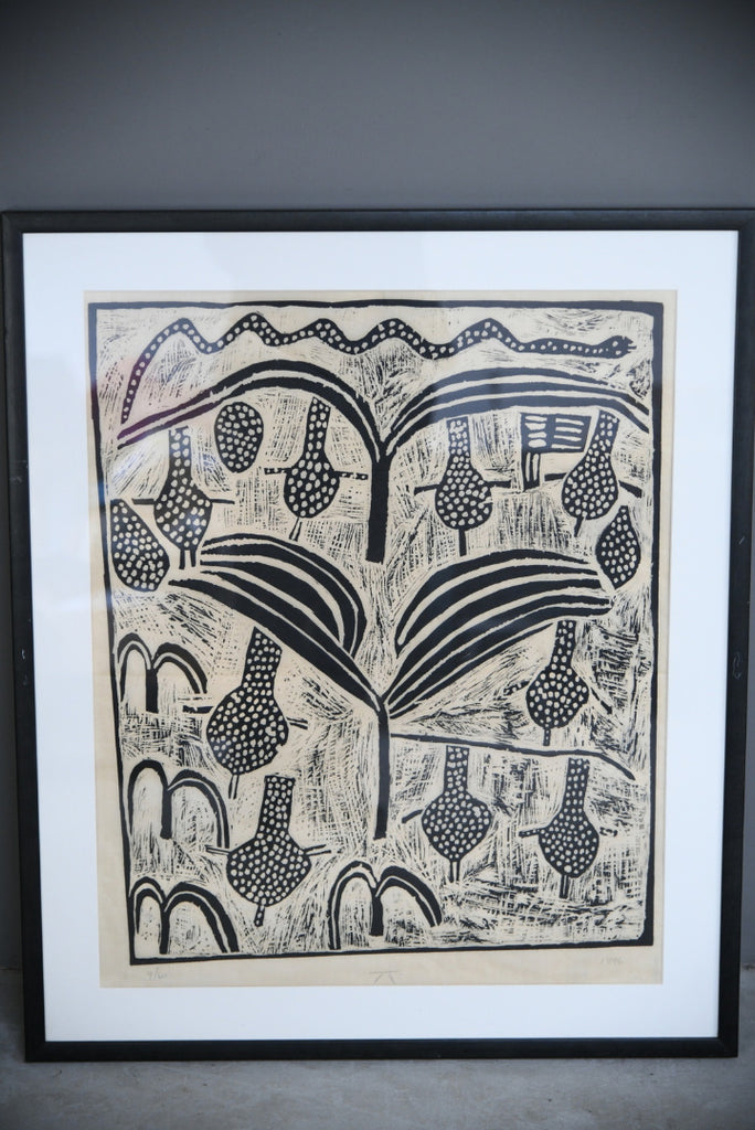 African Lino Cut Print 